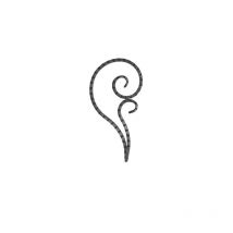 Riccio doppia martellato e saldato - Altezza 200mm Larghezza 100mm Piatto 12x6mm - Ferro battuto - Saldatura