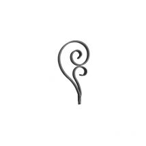 Riccio doppia saldato con finitura liscia - Altezza 200mm Larghezza 100mm Piatto 12x6mm - Ferro battuto - Saldatura