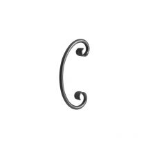 Riccio a c - Altezza 220mm Larghezza 110mm in tondo Ø14mm - Ferro battuto - Saldatura