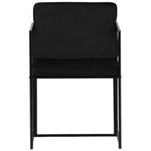 Ebuy24 - Richmond chaise de salle à manger avec accoudoirs, velours noir.
