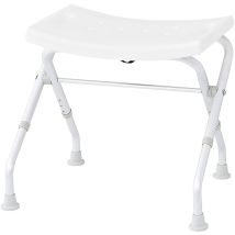 Sgabello pieghevole da bagno – 500 x 310 mm – Altezza regolabile 470-510 mm – Capacità 150 kg – Ridder