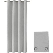Emmevi Mv S.p.a. - Rideau 100% Occultant 1 Panneau Fenêtre 140x280 Cm Isolant Thermique Moderne - Gris Clair