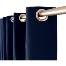 Rideau à oeillets 135x240 audrey 100% coton coloris bleu marine