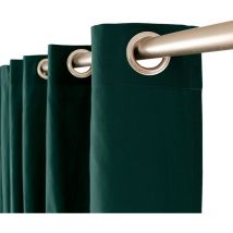 Rideau à oeillets 135x240 cm audrey 100% coton coloris vert fonce
