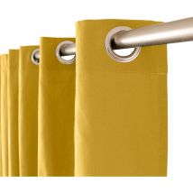 Rideau à oeillets 135 x 240 cm audrey 100% coton coloris jaune