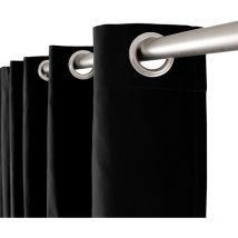 Rideau à oeillets 135 x 240 cm audrey 100% coton coloris noir