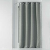 Rideau a oeillets 135 x 240 cm occultant tisse tissea Gris