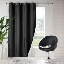 Rideau à oeillets thermique Icemount noir 140x260
