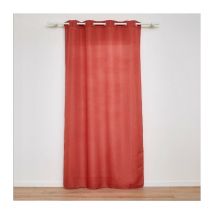 Rideau a oeillets 140 x 280 cm polyester uni+fils metallises zeline Terracotta