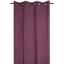 Rideau a oeillets en gaze de coton 140 x 260 cm Pop color pourpre