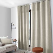 Rideau à oeillets en velours chenillé Naturel 140x240 cm