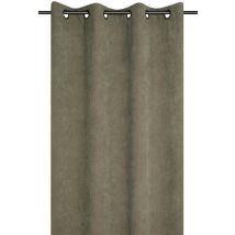 Rideau à oeillets en velours côtelé Kaki 140x260 cm