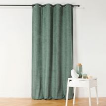 Rideau à Oeillets Isolant et Déperlant - Effet Velours Céladon 140x180 cm