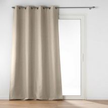 Douceur D'intérieur - Rideau à œillets isolant jacquard beige 140x260