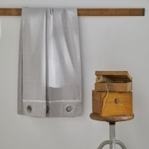 Rideau à oeillets romantique avec dentelle Gris 140x240 cm