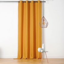 Rideau à Oeillets Uni Chic Jaune moutarde 145x240 cm