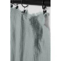 Rideau ajustable + 10 anneaux pince 'Milos' 140 x 280 cm Mousseline de coton - Lichen