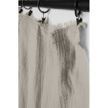 Rideau ajustable + 10 anneaux pince 'Milos' 140 x 280 cm Mousseline de coton - Ficelle