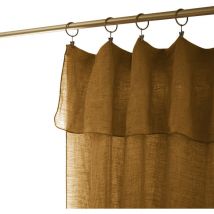 Meubletmoi - Rideau ajustable 140 x 270 cm en lin lavé caramel - luisa