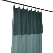 Rideau ajustable 140 x 300 cm double gaze de coton bleu canard - pepa