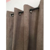 Homemaison - Rideau taupe Uni Phonique, Isolant, Thermique et Occultant - 140x260cm - Taupe
