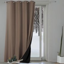 Homemaison - Rideau thermique aspect velours Galena - 140x260cm - Taupe