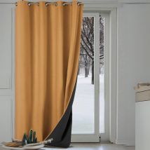 Homemaison - Rideau thermique aspect velours Galena - 140x260cm - Ocre