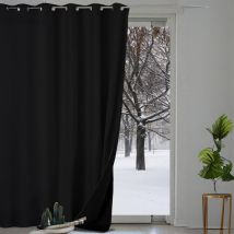 Homemaison - Rideau thermique aspect velours Galena - 140x260cm - Noir