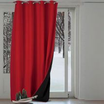 Rideau anti-froid doublé polaire Rouge 140x260 cm