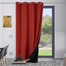 Homemaison - Rideau thermique aspect velours Galena - 140x260cm - Terre cuite