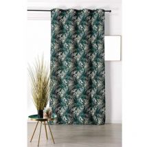 Rideau ambiance tropicale motif toucan - 135x250cm - Vert