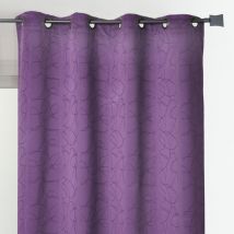 Rideau ameublement jacquard motif géométrique Violet 140x260 cm