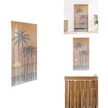 Rideau anti-insectes imprimé palmier 100x220 cm bambou - Rideau De Porte - Rideaux De Porte - Rideau Anti-mouches - Moustiquaire