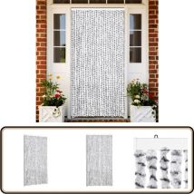 Rideau anti-mouches gris clair et gris foncé 100x200cm chenille - Rideau Anti-moustique - Rideau Insecte - Protection Contre Les Insectes - Rideau