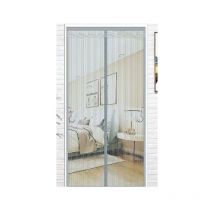 Rideau anti-moustique magnétique, rideau anti-moustique à fermeture automatique, 100 x 210 cm (gris)