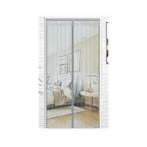 Rideau anti-moustique magnétique, rideau anti-moustique à fermeture automatique, 110 x 230 cm (gris)