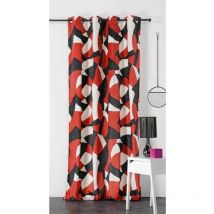 Rideau Art deco 'camo' - 145x280cm - Rouge