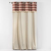 Rideau au top tissé et frangé Terracotta 140x240 cm