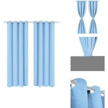 Rideau avec œillets métalliques 2 pcs 135 x 245 cm Turquoise - Rideaux Turquoise - Rideaux Décoratifs - Rideaux Pour Salon - Rideaux Pour Chambre