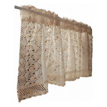 Rideau Brise-bise Vintage en Dentelle Transparente, Style Maison de Campagne Rideau Court Voilage Broderie Crochet Décoration de Café Bistrot Cuisine