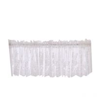 Rideau court en dentelle demi-rideau, rideau de fenêtre, transmission de la lumière pour la maison, la cuisine, le balcon, 130x41cm, blanc