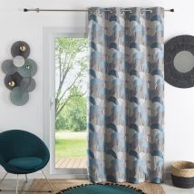 Rideau d'ameublement à jacquard arrondi Bleu 140x260 cm