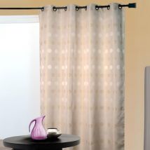 Rideau d'ameublement en jacquard pois bimbo Ivoire 140x260 cm
