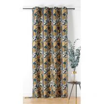 Rideau d'ameublement motifs feuillages "Isis" 140x250cm - 140x250cm - Bleu