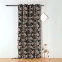 Rideau d'ameublement motifs floraux Noir 140x245 cm