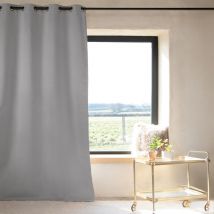 Homemaison - Rideau occultant 100% double face Gris clair 135x180 cm