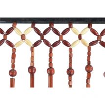Rideau de bambou perles de bois marron