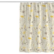 Csparkv - Rideau de douche 100 x 200 cm Plantes Fleurs Tissu polyester épais résistant à la moisissure Doublure de rideau de douche pour décoration