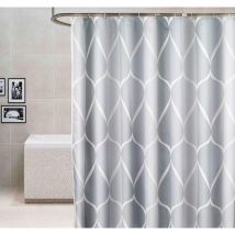 Rideau de Douche 120x180 cm, Imperméable Lavable Anti Moisissure Rideaux de Douche Polyester , Gris