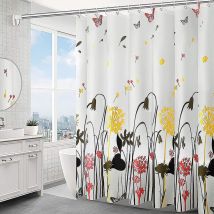 Rideau de douche 150x200cm rideau de douche imperméable avec 10 anneaux de rideau de douche